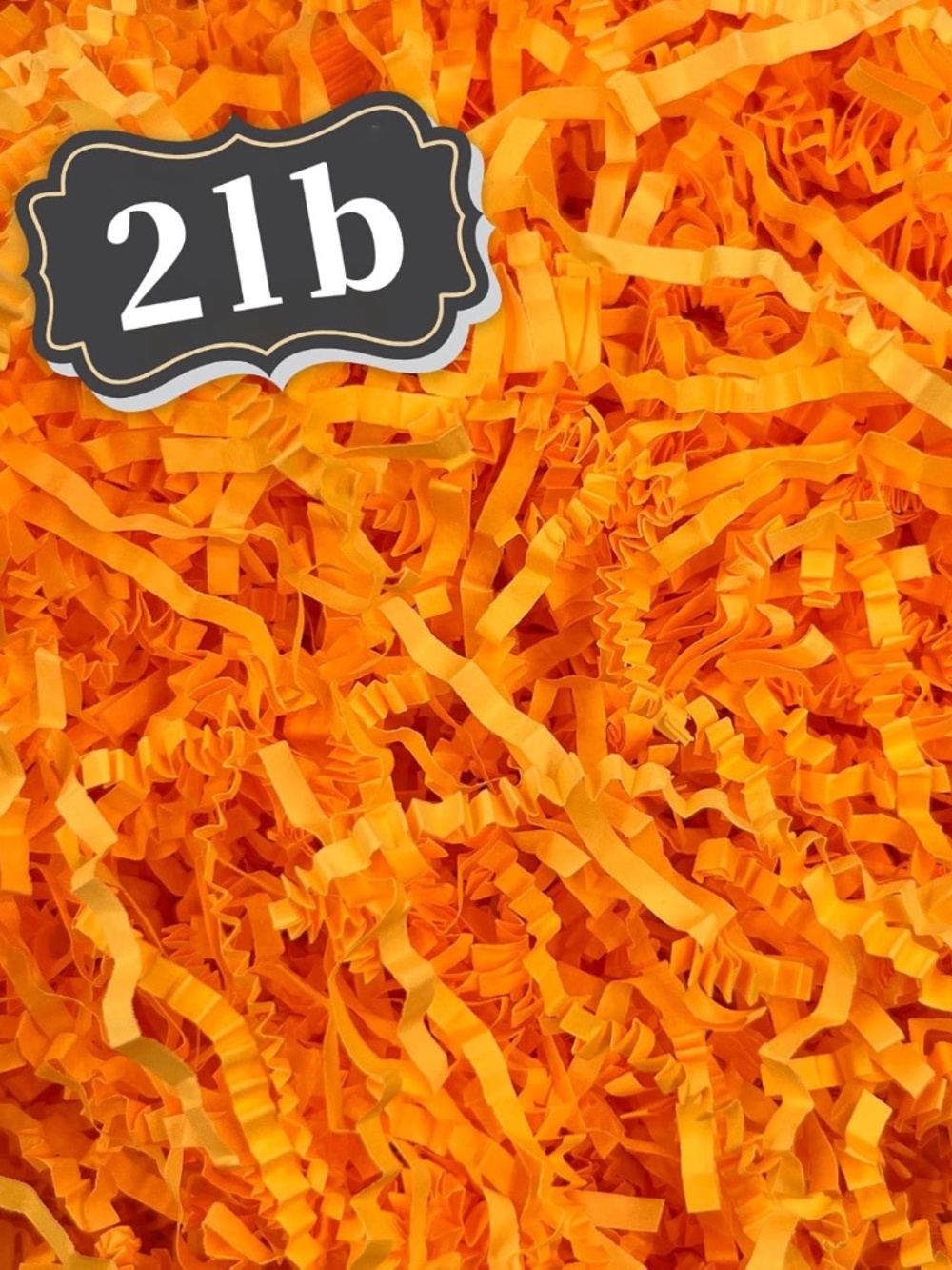 NEW - 2 LB Fluorescent Orange Crinkle Cut Paper Shred